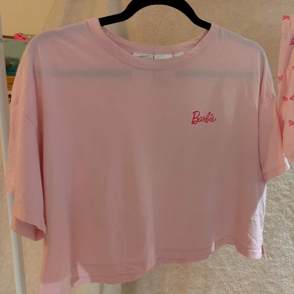 Barbie crop top and shorts pajamas Size Medium H+M - Picture 4 of 5